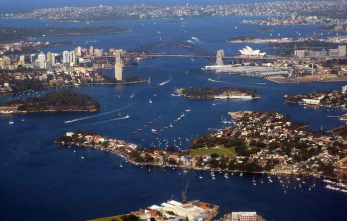 Aerial view of Sydney Harbour