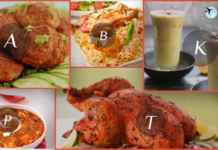 Indian food alphabet